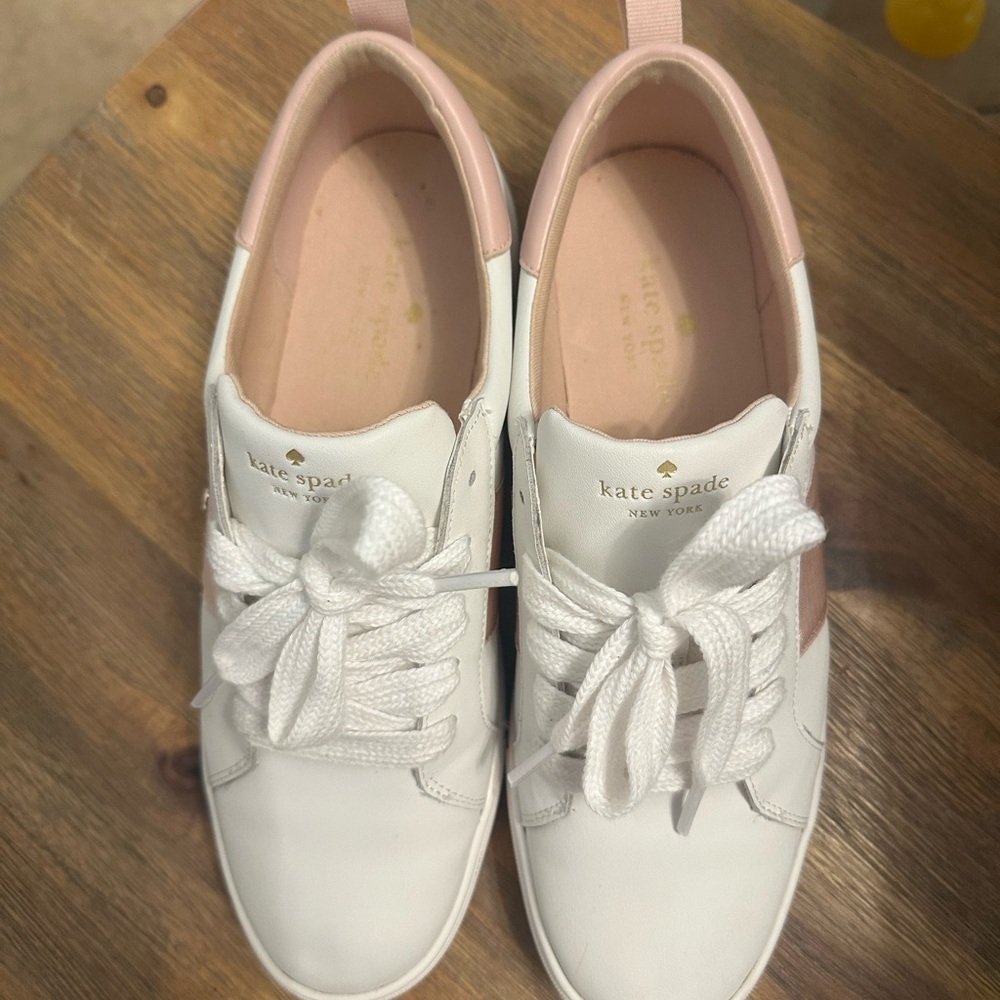 Kate Spade White and Light Pink Sneakers - Picture 3 of 5
